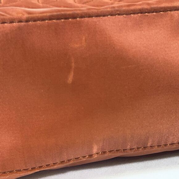 Lug Shoulder Crossboy Bag Purse Travel Brown Polyester Quilted Used - Picture 11 of 16